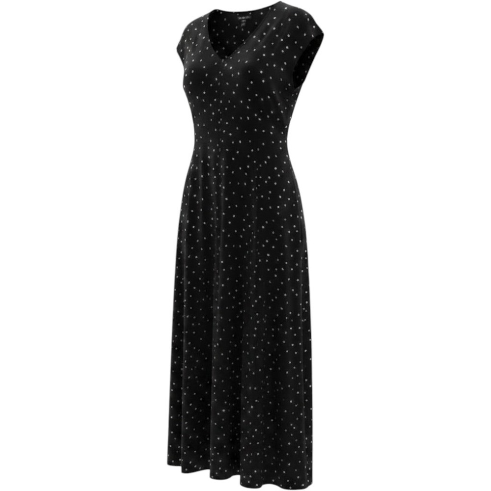 Long Tall Sally Black White Polka Dot V-Neck Short Sleeve Maxi Dress US 16 UK 20